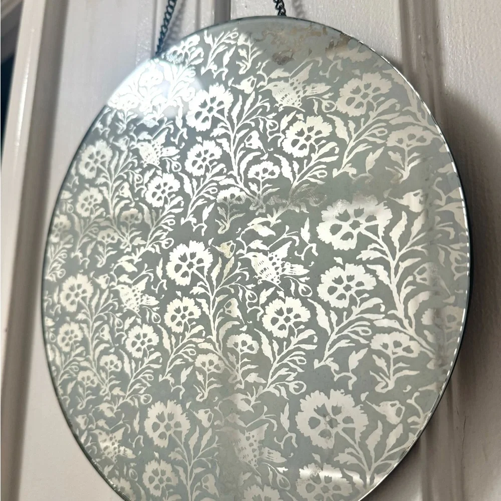Floral + Hummingbird Patterned Mirror